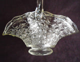 *Mint VTG. Pressed Glass BUBBLE BASKET Ruffled Rim Elegant EASTER Centerpiece