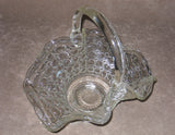 *Mint VTG. Pressed Glass BUBBLE BASKET Ruffled Rim Elegant EASTER Centerpiece
