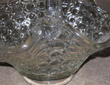 *Mint VTG. Pressed Glass BUBBLE BASKET Ruffled Rim Elegant EASTER Centerpiece