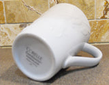 🌿NEW Corelle BELLA FAENZA 10-oz White PORCELAIN MUG CUP Embossed Floral Scrolls