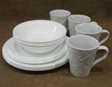 ❤️ New 17-pc CORELLE Boutique BELLA FAENZA Dinnerware Set w/ MUGS & SERVING BOWL
