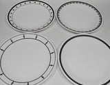 ❤️ NEW 16-pc Corelle BLACK & WHTE DINNERWARE SET Circles Dots Lace Keyhole