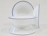 4 Corelle BREATHTAKING BLUE RIM 10-oz DESSERT BOWLS Fruit KEY WEST, TRUE, CAFE, MAVI