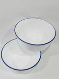 ❤️ 2 BLUE Band CORELLE 28-oz SUPER SOUP BOWLS Bright Brilliant Breathtaking Navy