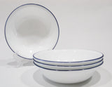 4 Corelle DARK BLUE RIM 10-oz DESSERT BOWLS Fruit Sauce LIA FUSION AMALFI ARTEMIS