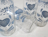 ❤️ NEW 4 Corelle BLUE HEARTS 16-oz Tumbler GLASSES Cooler Iced Tea Drinkware