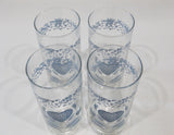 ❤️ NEW 4 Corelle BLUE HEARTS 16-oz Tumbler GLASSES Cooler Iced Tea Drinkware