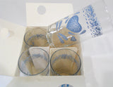 ❤️ NEW 4 Corelle BLUE HEARTS 16-oz Tumbler GLASSES Cooler Iced Tea Drinkware