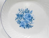 ❤️ Corelle BLUE VELVET 12x10 SERVING PLATTER Meat Plate Entrée Tray *Rose Motif Floral