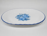 ❤️ Corelle BLUE VELVET 12x10 SERVING PLATTER Meat Plate Entrée Tray *Rose Motif Floral