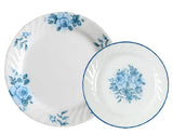 ❤️ 20-pc Corelle BLUE VELVET Roses DINNERWARE SET *Floral /Plates Bowls Cups