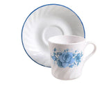 ❤️ 20-pc Corelle BLUE VELVET Roses DINNERWARE SET *Floral /Plates Bowls Cups