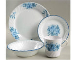 ❤️ 20-pc Corelle BLUE VELVET Roses DINNERWARE SET *Floral /Plates Bowls Cups
