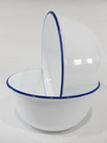 ❤️ 2 BLUE Band CORELLE 28-oz SUPER SOUP BOWLS Bright Brilliant Breathtaking Navy