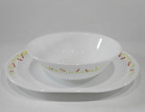 ❤️ NEW 2-pc CORELLE BREEZE Serving PLATTER & 1 Qt BOWL Red Green India Crops