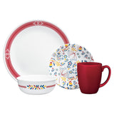 Corelle PRAIRIE GARDEN 16-oz SOUP Cereal BOWL **Choose: RED or GRAY Floral Motif