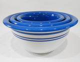 ❤️ NEW 3-pc Corelle CLASSIC CAFE BLUE Stoneware MIXING & SERVING BOWL SET