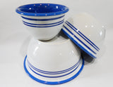 ❤️ NEW 3-pc Corelle CLASSIC CAFE BLUE Stoneware MIXING & SERVING BOWL SET