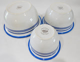 ❤️ NEW 3-pc Corelle CLASSIC CAFE BLUE Stoneware MIXING & SERVING BOWL SET