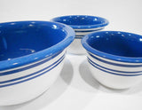 ❤️ NEW 3-pc Corelle CLASSIC CAFE BLUE Stoneware MIXING & SERVING BOWL SET