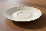 1 CORELLE CALLAWAY IVY CUP "SAUCER" Swirled Rim DARK GREEN BANDING