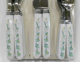 ❤️ NEW 12-pc Corelle CALLAWAY FLATWARE SET Regent Sheffield Stainless Green Ivy