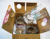 ❤️ 4 NEW Corelle CALLAWAY 7-oz JUICE GLASSES *Green Ivy Weighted Bottoms "Crisa"