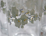 ❤️ 4 NEW Corelle CALLAWAY 7-oz JUICE GLASSES Green Ivy Weighted Bottom Drinkware