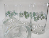 ❤️ 4 NEW Corelle CALLAWAY 7-oz JUICE GLASSES *Green Ivy Weighted Bottoms "Crisa"