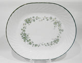 ❤️ NEW Corelle CALLAWAY Ivy Oblong SERVING PLATTER 12x10 Embossed Swirls GREEN