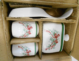 ❤️ 6-pc Corelle CALLAWAY RIBBONS Holiday TABLETOP SET *Spoon Rest Napkin Shakers