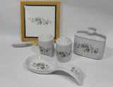 ❤️ NEW 6-pc Corelle CALLAWAY IVY Tabletop Set *Trivet Spoon Rest Napkin Holder Shakers