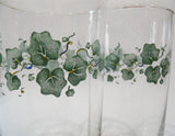 ❤️ 2 NEW Corelle Corning CALLAWAY 16-oz GLASSES Drink Tea Tumblers Dark Green Ivy