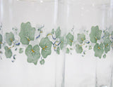 4 NEW Corelle CALLAWAY 16-oz GLASSES Glassware Cooler Tumblers Green Ivy Leaves