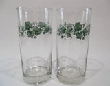 ❤️ 2 NEW Corelle Corning CALLAWAY 16-oz GLASSES Drink Tea Tumblers Dark Green Ivy