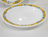 ❤️ MINT Corelle CASA FLORA 15-oz FLAT Rim BOWL Pasta Soup Plate *Mexico Blue Yellow Bands