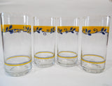 ❤️ NEW 4 Corelle CASA FLORAL 16-oz TUMBLER GLASSES Bella Vista Mexico Blue Yellow