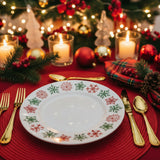 :LK New! Corelle CHEERFUL FLURRY 10.75" DINNER PLATE Christmas Holiday Snowflakes