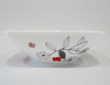 ❤️ Corelle CHELSEA ROSE Square 22-oz SOUP BOWL Cereal 6.5" *Red Black Grey Floral