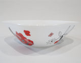 ❤️ Corelle CHELSEA ROSE Square 22-oz SOUP BOWL Cereal 6.5" *Red Black Grey Floral