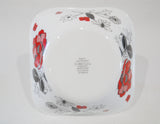 🌹 16-pc Corelle CHELSEA ROSE Square DINNERWARE SET *Red Black Grey Floral