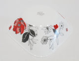 🌹 16-pc Corelle CHELSEA ROSE Square DINNERWARE SET *Red Black Grey Floral