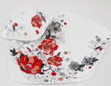 🌹 16-pc Corelle CHELSEA ROSE Square DINNERWARE SET *Red Black Grey Floral