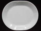 ❤️ Corelle BOUTIQUE CHERISH  10 x 12 1/4 SERVING PLATTER *Embossed White Blossoms