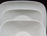 ❤️ NEW 16-pc CORELLE Square CHERISH DINNERWARE SET w/6.5" Appetizer Bread Plates