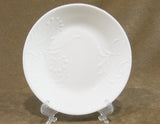 ❤️ Corelle MADELINE Round 6.75" Appetizer BREAD PLATE Dessert White Embossed Floral