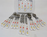 ❤️ New 20-pc Corelle CHUTNEY FRUIT HARVEST Stainless FLATWARE SET Apples Pears