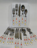 ❤️ New 20-pc Corelle CHUTNEY FRUIT HARVEST Stainless FLATWARE SET Apples Pears