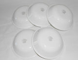 ❤️ 5 HTF Corelle CHUTNEY 10-oz DESSERT BOWLS Sauce Fruit *Swirls w/Green Rim