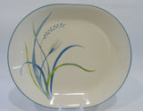 ❤️ 1 Corelle COASTAL BREEZE Serving PLATTER Oblong Plate Blue Green Sea Grasses